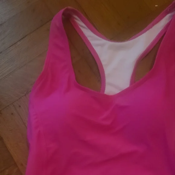 NEW NICOLE MILLER RACERBACK ONE PUECE BATHING SUIT HOT PINK SZ SMALL Hp🔥🔥🔥 - Picture 8 of 11